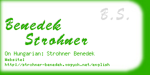 benedek strohner business card